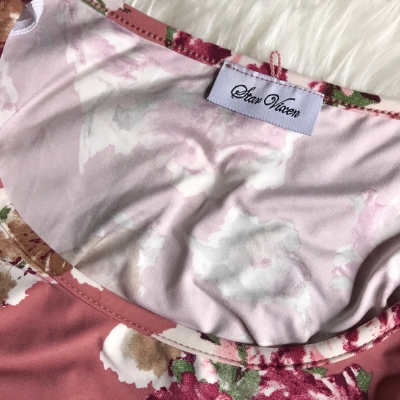 STAR VIXEN Floral Asymmetrical Tunic Top M - Picture 6 of 6